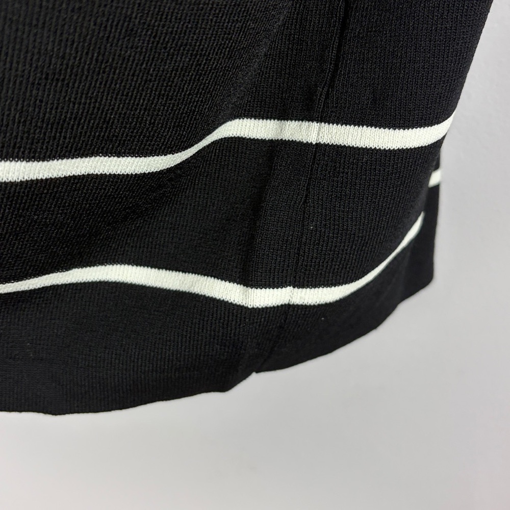 Rossi Classic Striped 3/4 Sleeve Boat Neck Nylon Blend Knit Top XL Black White - Picture 11 of 13